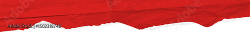 Torn red paper edge crumpled realistic. Ripped fragments for collage, banner, message label, text box, border, frame