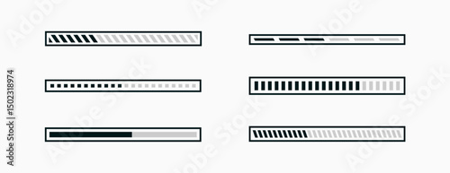 isolated simple progress loading bar element in collection