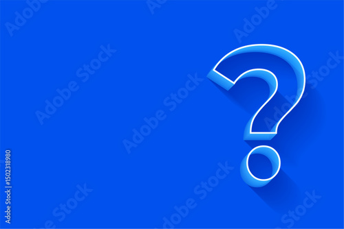 3d style question mark symbol background with text space