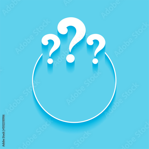 modern style question mark sign frame with empty space