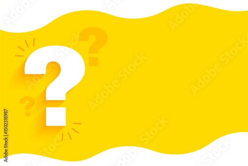 papercut style question mark icon background with text space