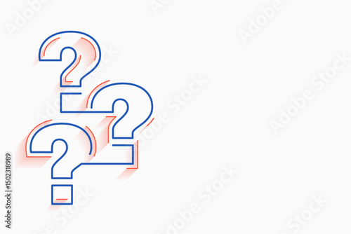 line style question mark symbol background with text space