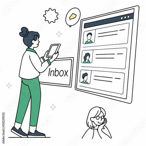 email inbox icons, vector .white background