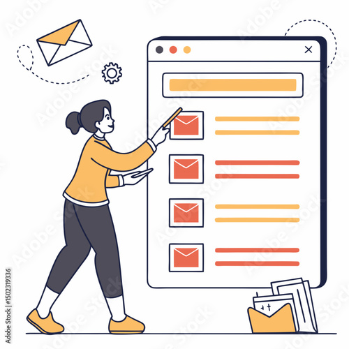email inbox icons, vector .white background