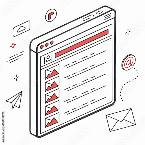 email inbox icons, vector .white background