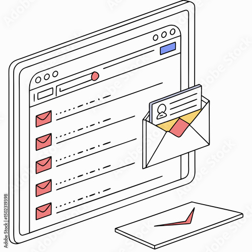 email inbox icons, vector .white background