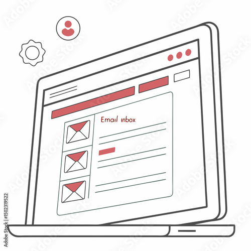 email inbox icons, vector .white background