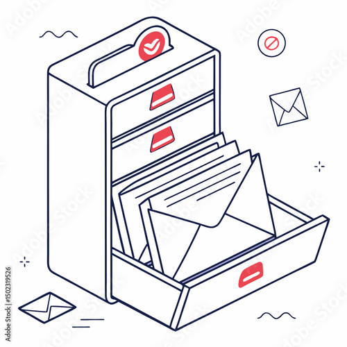email inbox icons, vector .white background