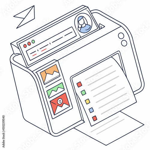 email inbox icons, vector .white background