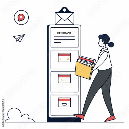 email inbox icons, vector .white background