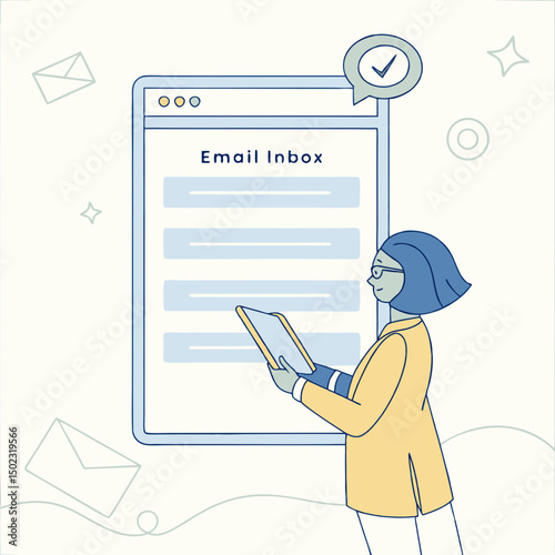 email inbox icons, vector .white background