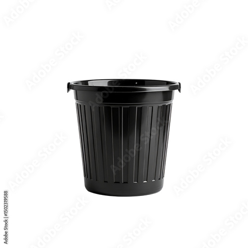 Wallpaper Mural Black plastic wastebasket bin container office home 3d on transparent background Torontodigital.ca