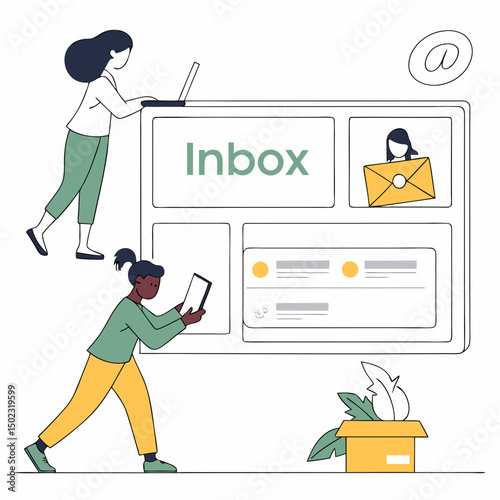 email inbox icons, vector .white background