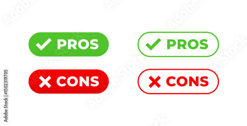 set of pros and cons icon design