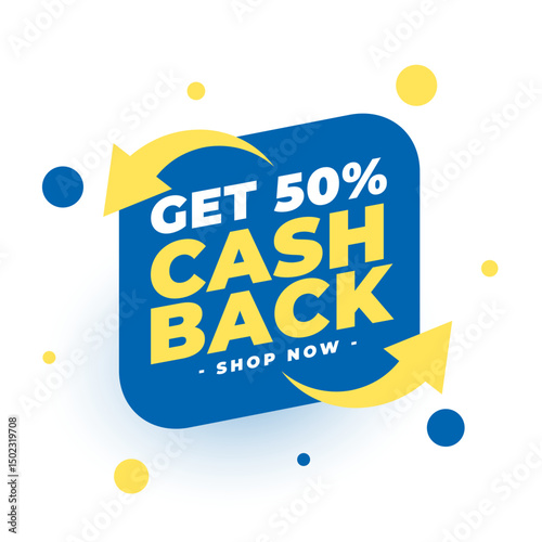 trendy cashback bonus offer background get upto 50 percent off
