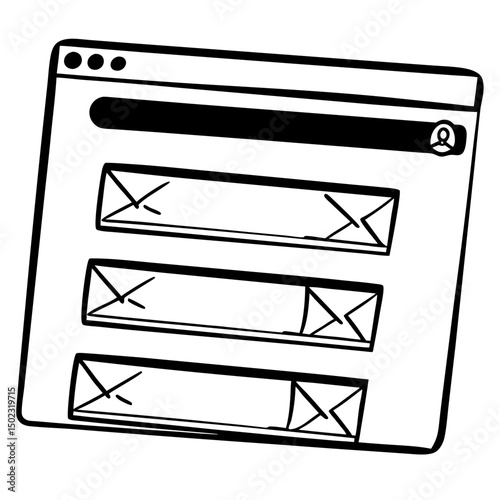 email inbox icons, vector .white background