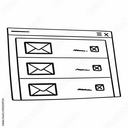email inbox icons, vector .white background
