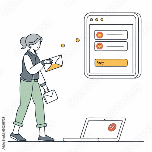 email inbox icons, vector .white background