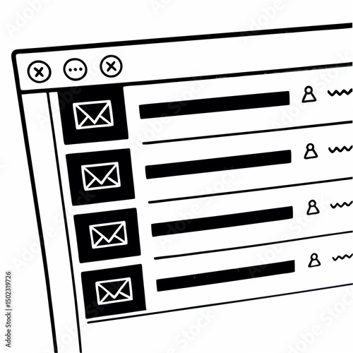 email inbox icons, vector .white background