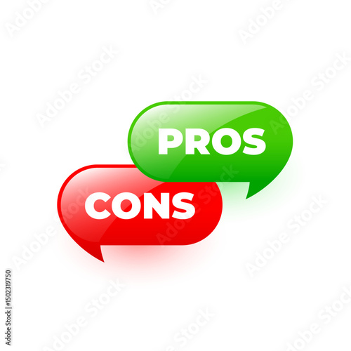 pros and cons sign button design