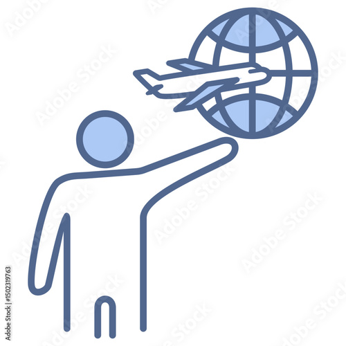 Travel Agency Blue Icon