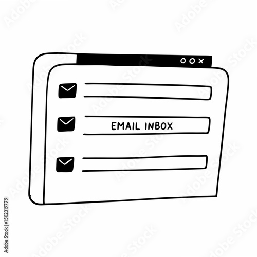 email inbox icons, vector .white background
