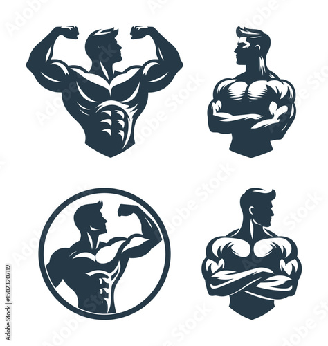vector set logo of muscle man (artwork 1)