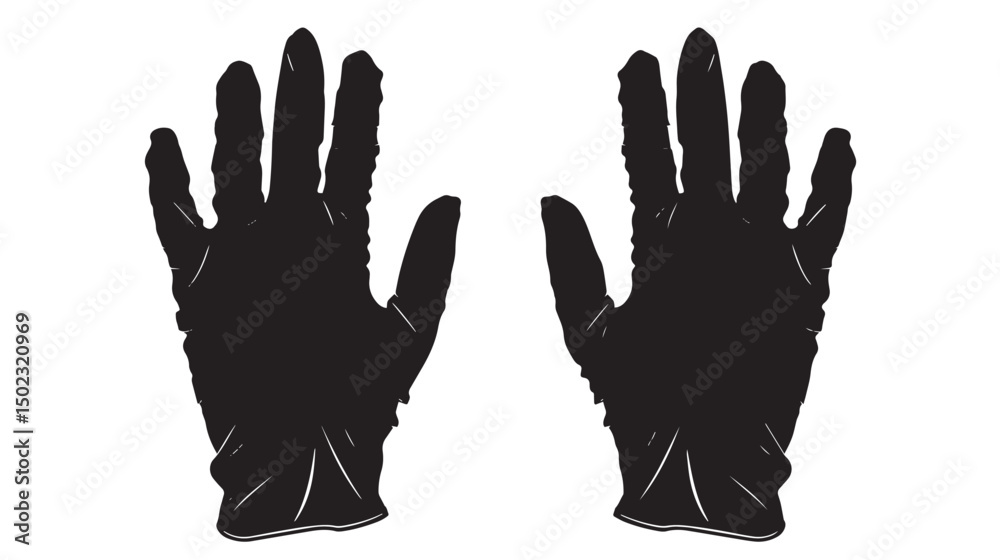 Fototapeta premium Gloves silhouette isolated on white background