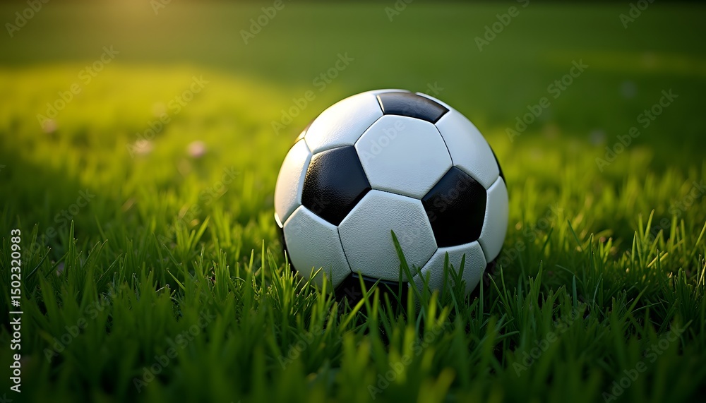 Fototapeta premium Soccer Ball on Grass with Shoes and Notebook