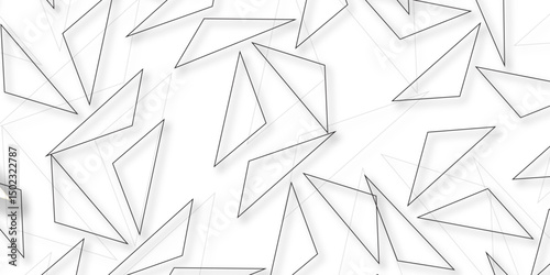 Triangular 3d, modern background Modern geometrical dynamic and seamless abstract white background. Random chaotic lines abstract geometric pattern. .graphic background dots with connections for your