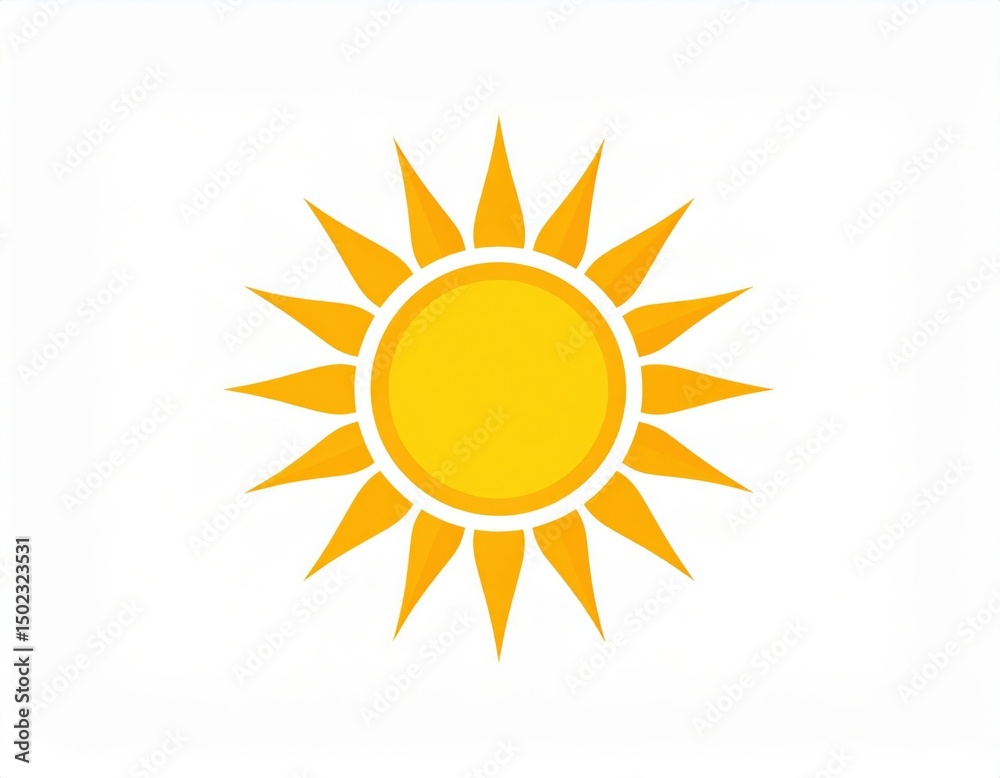 Fototapeta premium Bright Yellow Sun Symbol