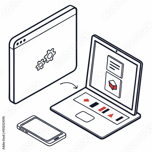 tablet icons, vector .white background