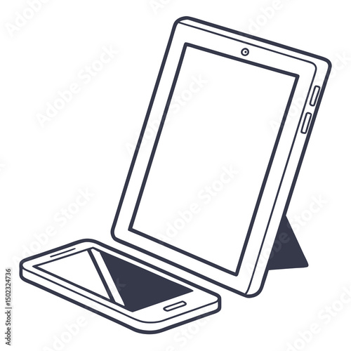 tablet icons, vector .white background