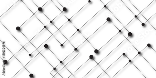 A beautiful Chaotic abstract line seamless pattern .Technology black illustration . Connected lines with dots .graphic background dots with connections for your design, illustration	
