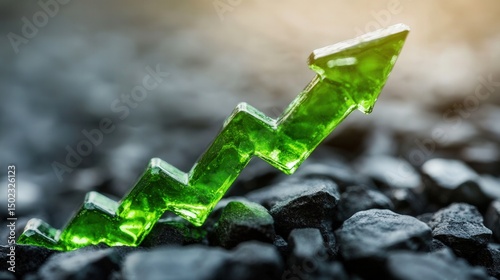 A striking image of a green arrow pointing upward, symbolizing growth and prosperity.