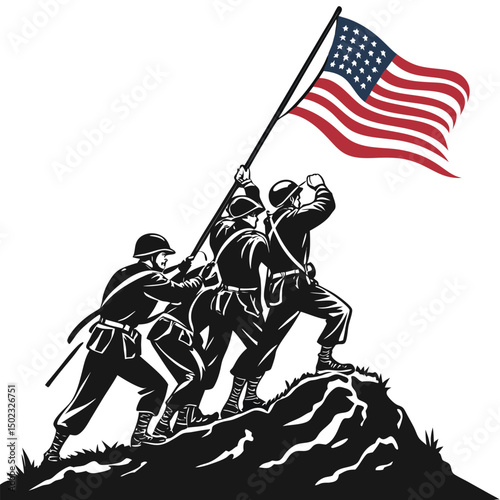 Raising the Flag on Iwo Jima Inspiring Courage