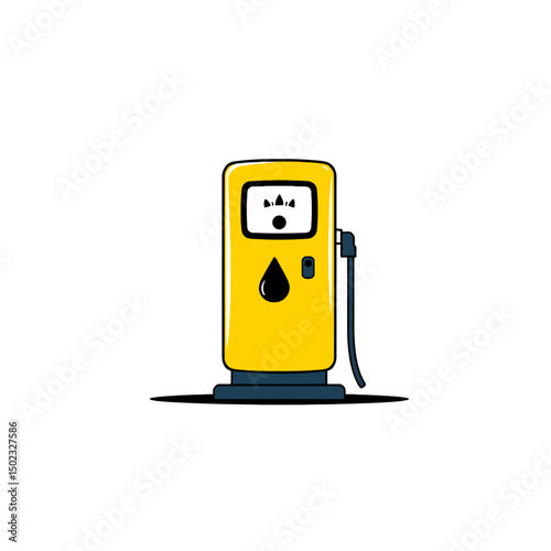 Yellow gas pump station icon isolated on white background