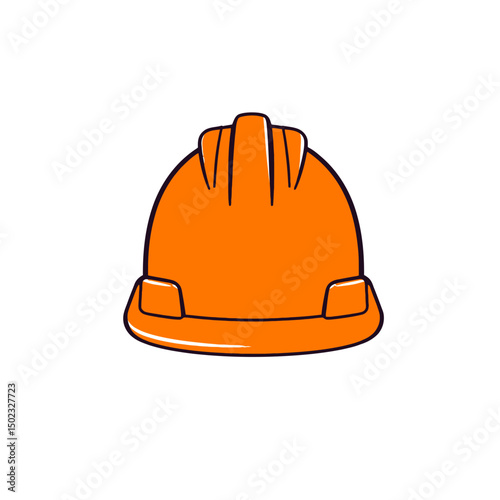 Orange construction hard hat icon isolated on white background