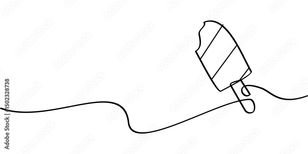 Obraz premium continuous line drawing of ice cream symbol. abstract line art illustration