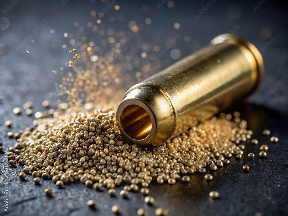 Fototapeta premium smoking bullet casing tumbling
