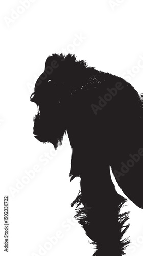 Gorilla silhouette vector illustration isolated in white background