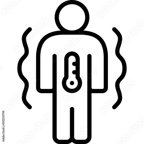 fever icon illustration design with outline