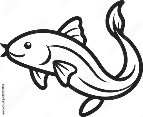 Goonch Catfish fish on a white background