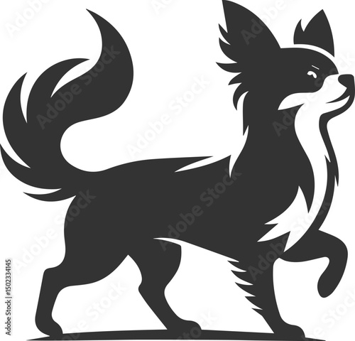 Animal drawing silhouette of a cute chihuahua vector