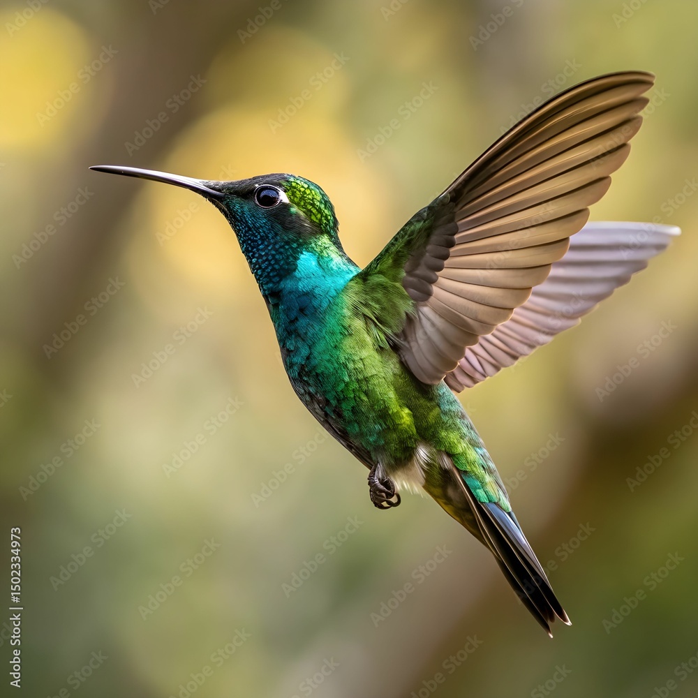 Fototapeta premium A Hummingbird Near Vibrant Pink Azaleas.