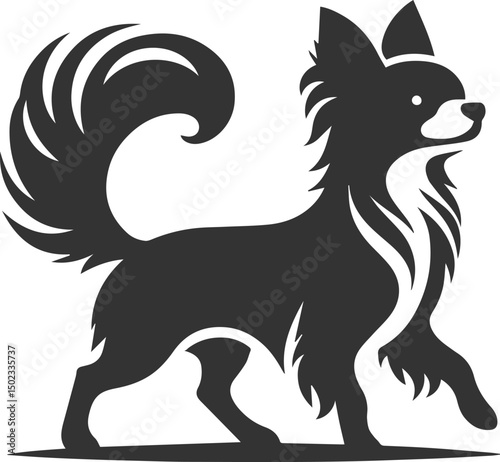 Animal drawing silhouette of a cute chihuahua vector