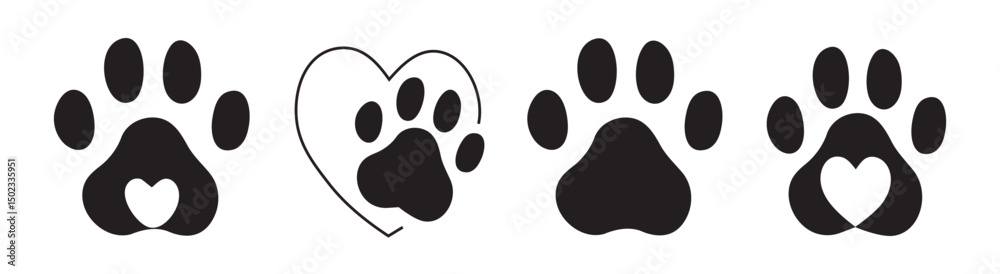 Love Paw Prints: Heart Pet Tracks Love Paw Prints: Heart Pet Tracks