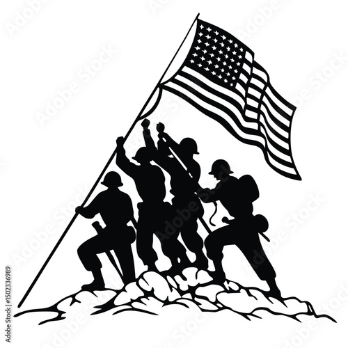 Raising the Flag on Iwo Jima Historic Moment