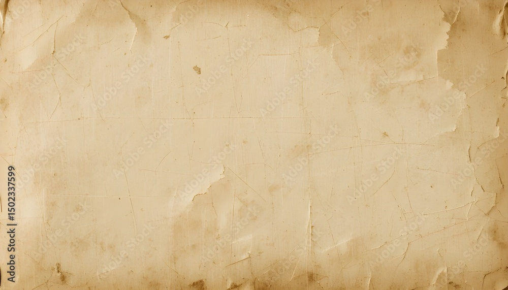 Obraz premium Old Xuan Rice Paper Texture Background in Aged Sepia Beige Brown for Chinese Painting, Japanese Arts, and Calligraphy Projects
