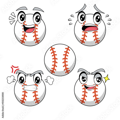 BASEBALL SPORT cartoon vector illustration with expression